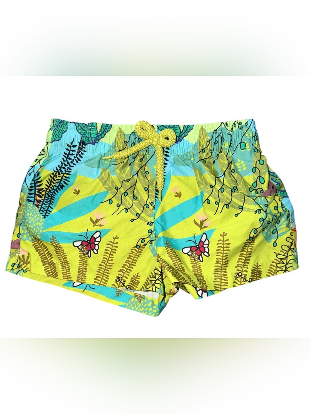 🔥 $160 Vilebrequin Boy’s Tropical Print Gaya Gingembre Swim Trunks Sz 8 🔥